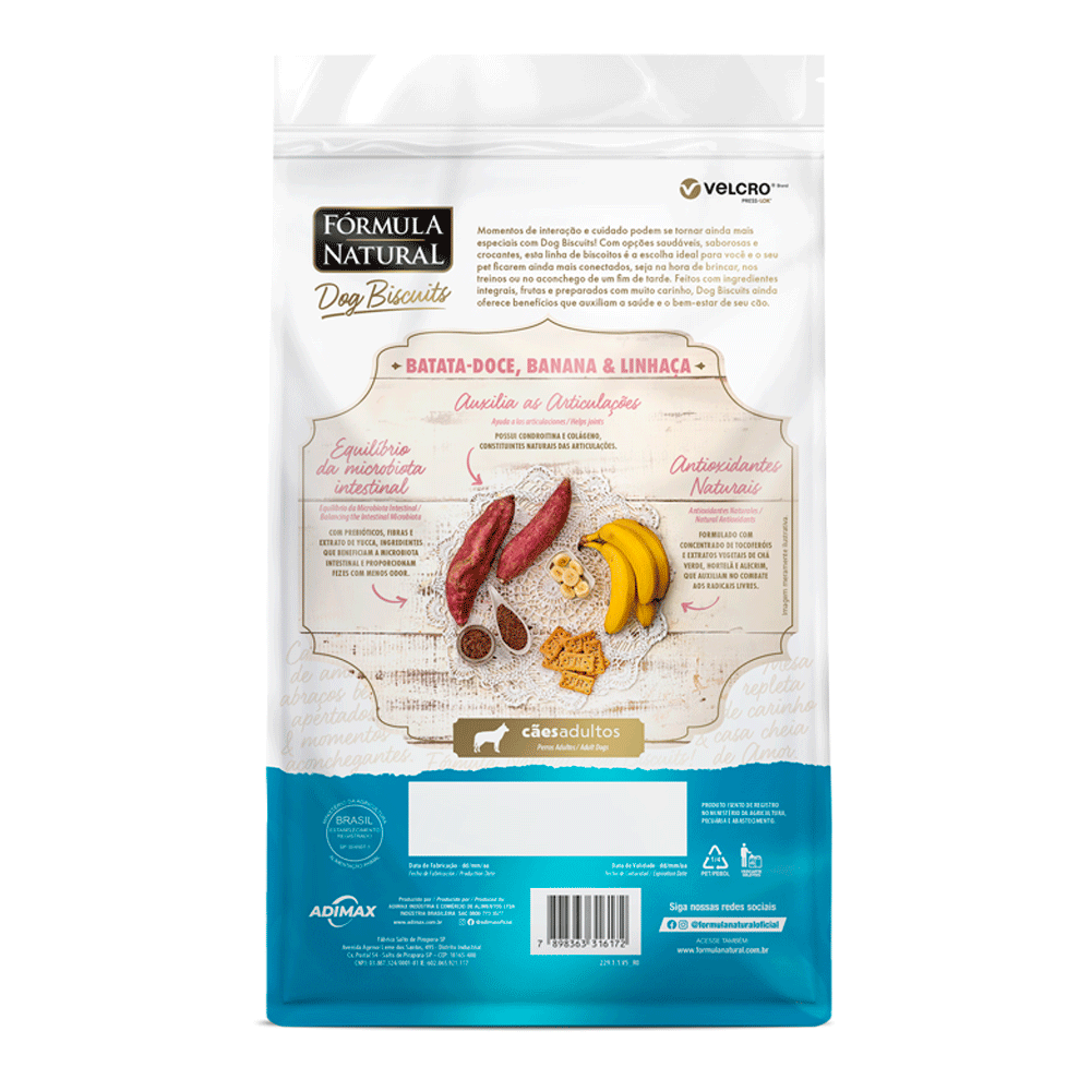 Petisco Fórmula Natural Dog Biscuits Batata Doce Cães Adultos