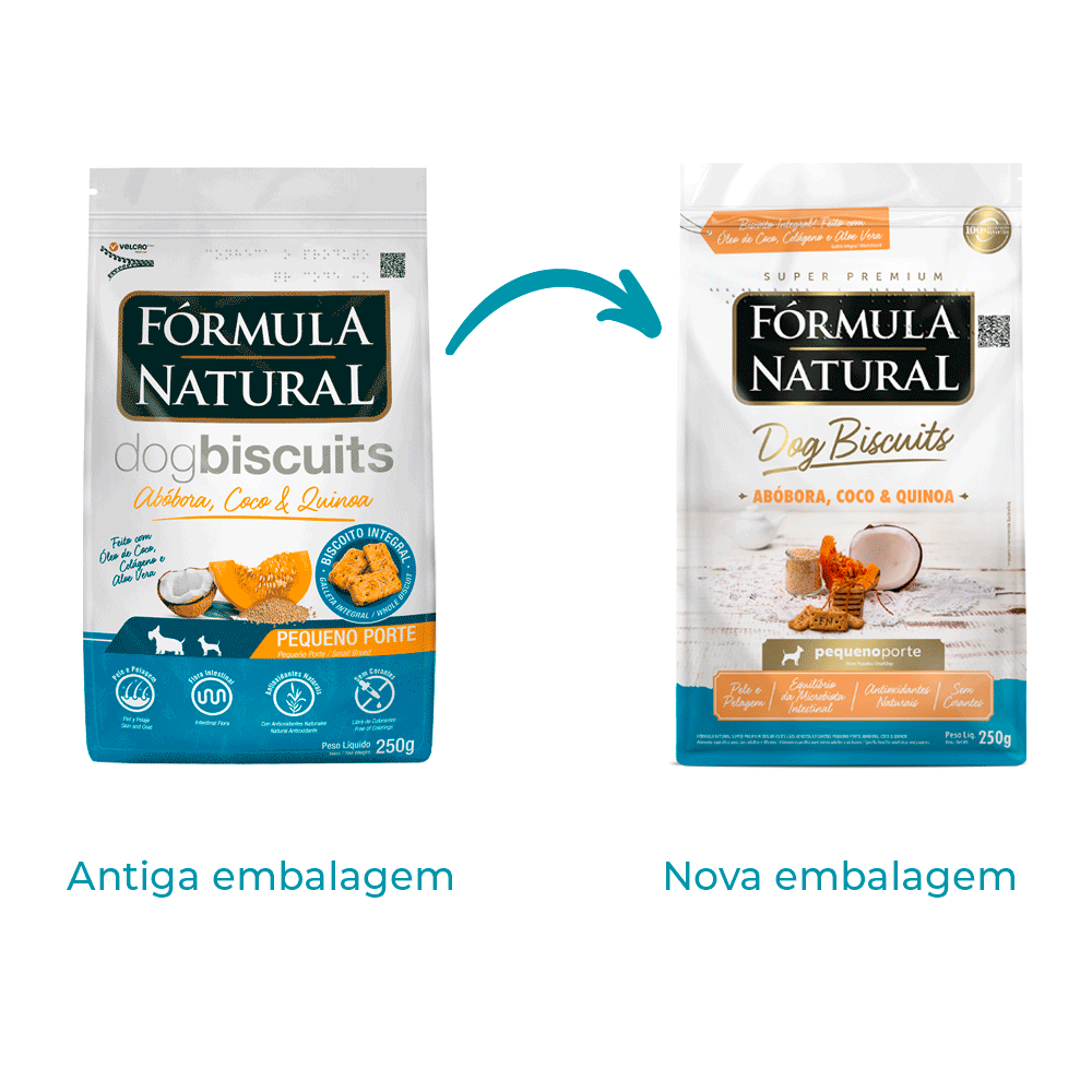 Petisco Fórmula Natural Dog Biscuits Abóbora Cães Adultos Pequeno Porte