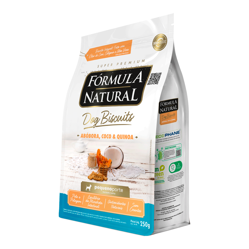 Petisco Fórmula Natural Dog Biscuits Abóbora Cães Adultos Pequeno Porte