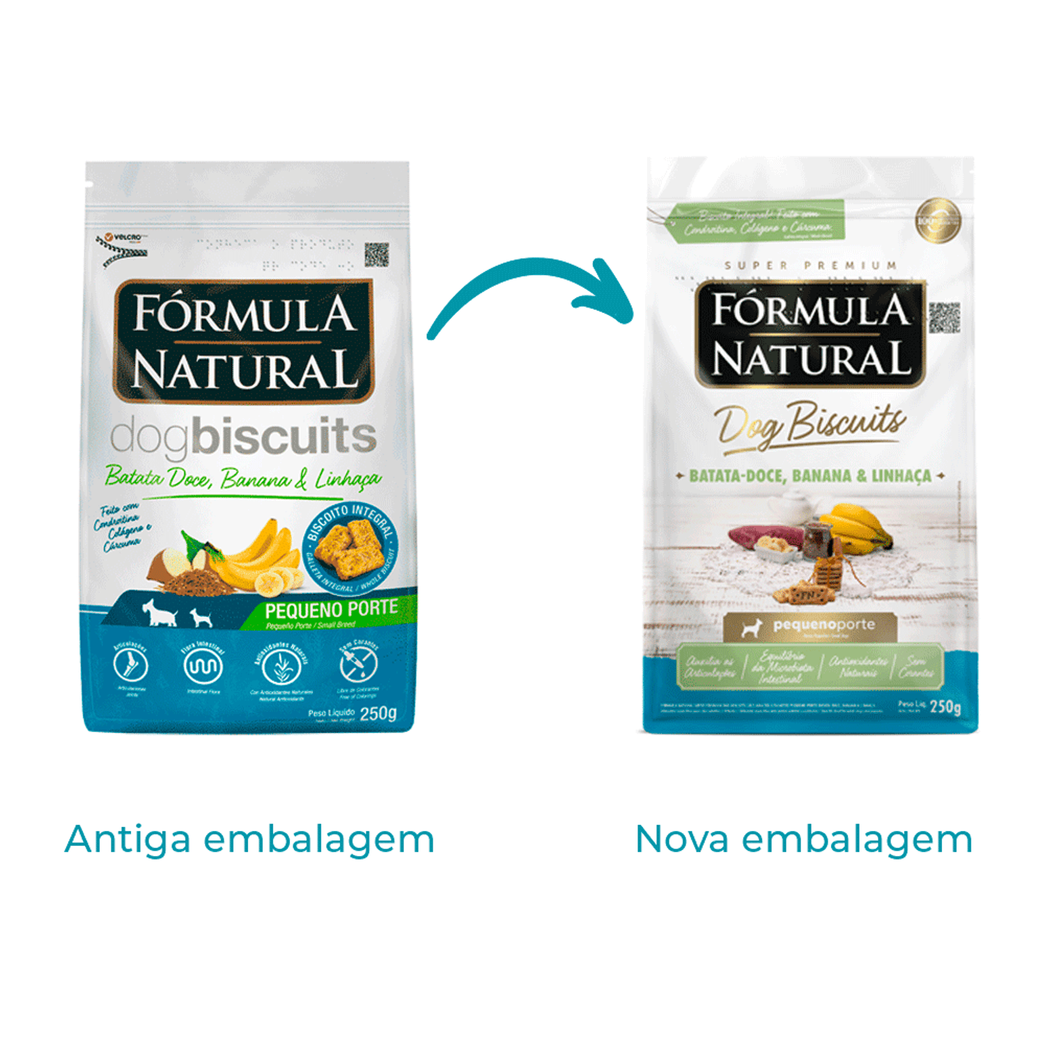 Troca de Embalagem do Petisco Fórmula Natural Dog Biscuits Batata Doce Cães Adultos Pequeno Porte