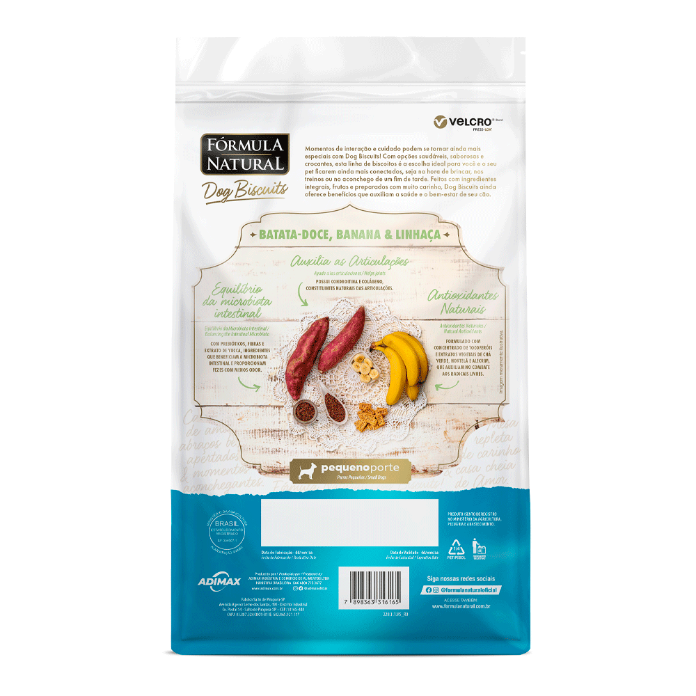 Petisco Fórmula Natural Dog Biscuits Batata Doce Cães Adultos Pequeno Porte