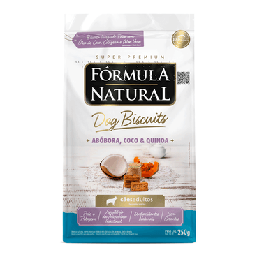 Frente do Petisco Fórmula Natural Dog Biscuits Abóbora Cães Adultos