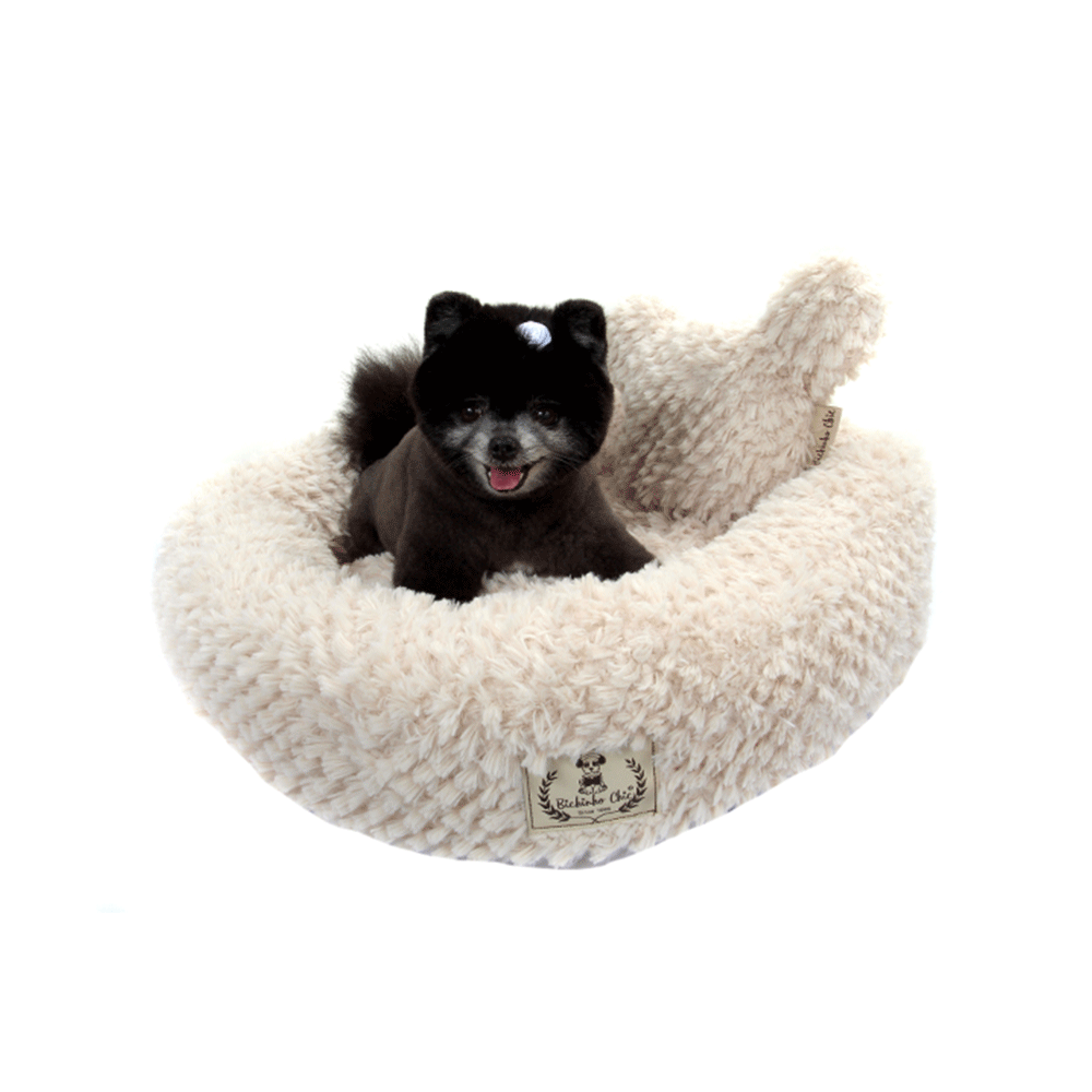 Cama Teddy Bichinho Chic Bege para Cães e Gatos