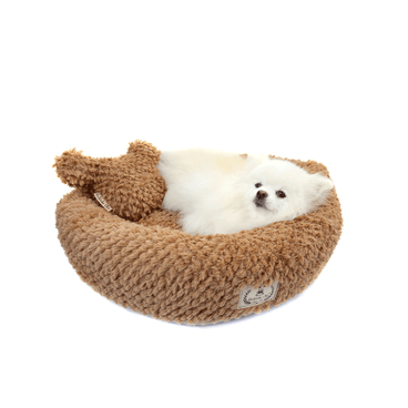 Cama-Teddy-Bichinho-Chic-Marrom-pet-deitado-