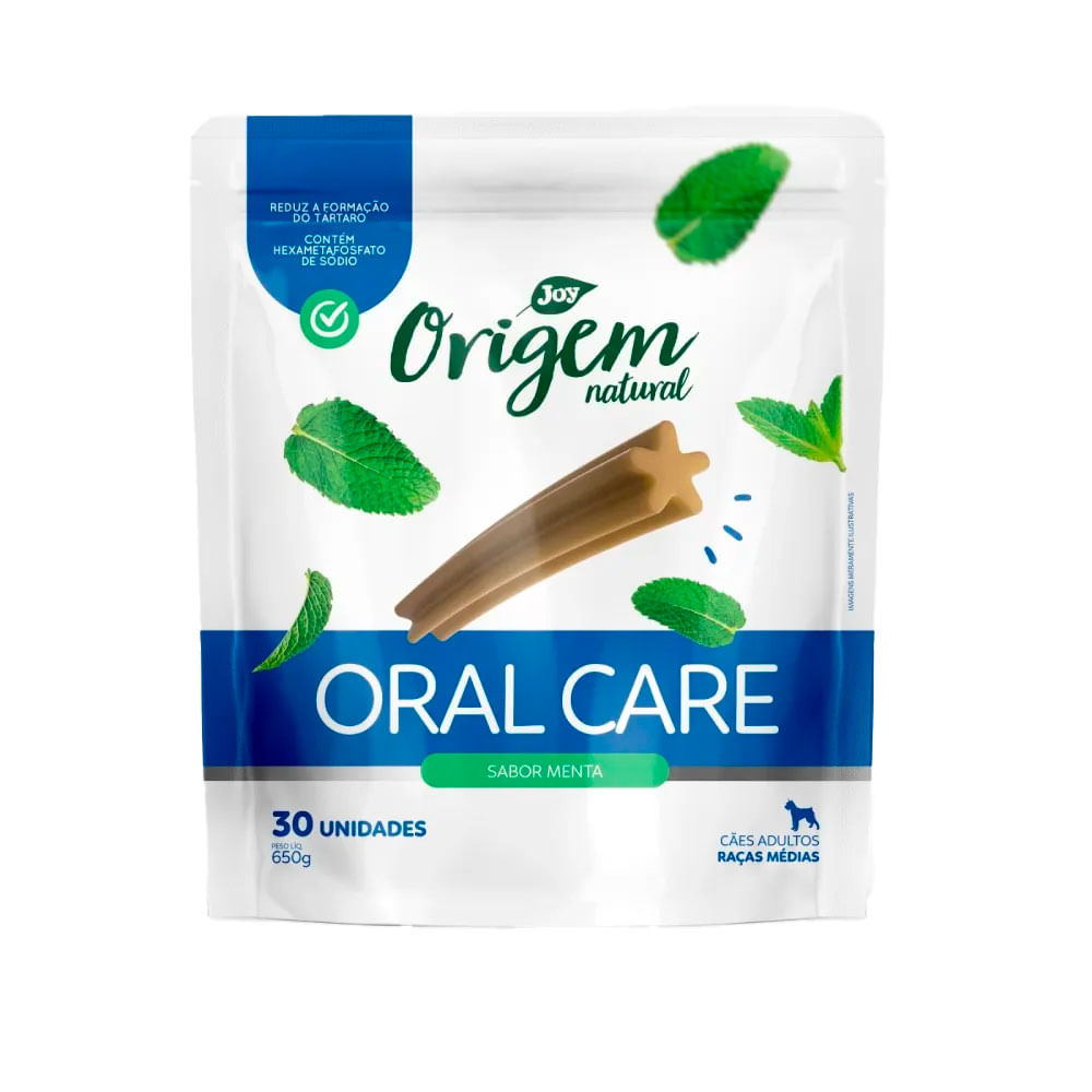 Petisco Stick Oral Care Menta Cães Raças Médias Origem Natural