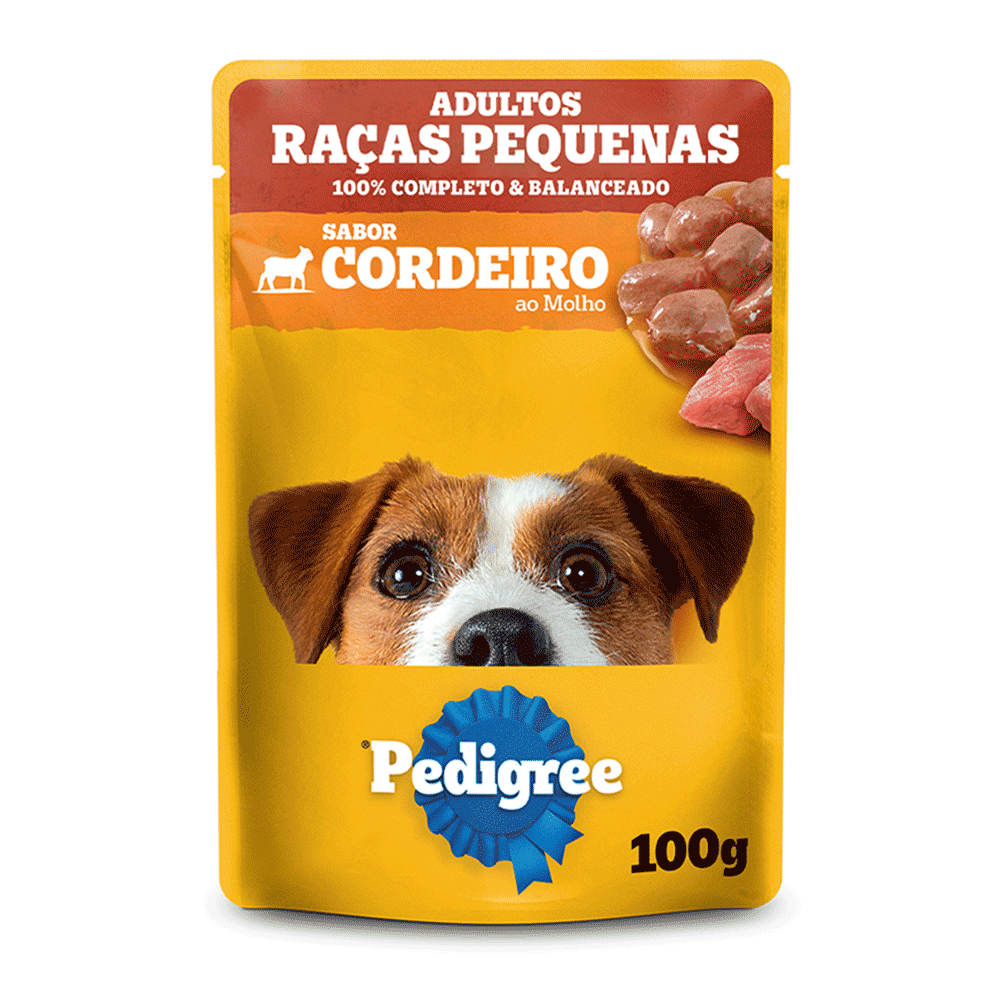 Ração Úmida Pedigree Sachê Cães Adultos Raças Pequenas Cordeiro ao Molho