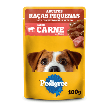 Ração Úmida Pedigree Sachê Cães Adultos Raças Pequenas Carne ao Molho hero