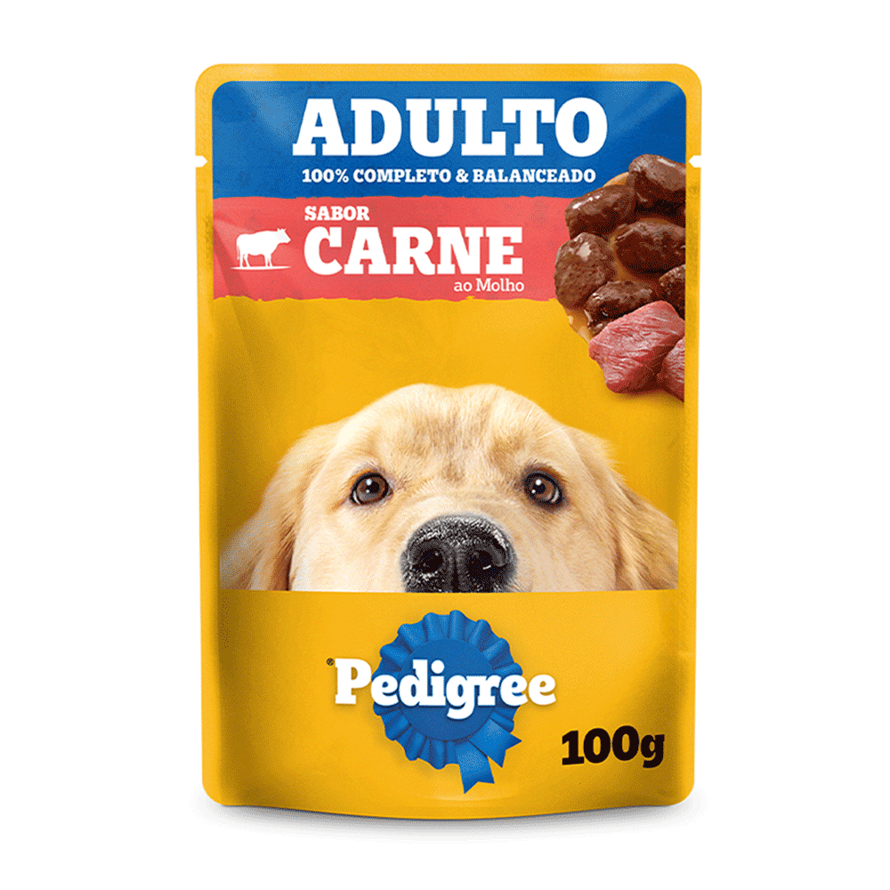 Ração Úmida Pedigree Sachê Cães Adultos Carne ao Molho