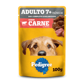Ração Úmida Pedigree Sachê Cães Adultos Sênior 7+ Anos Carne ao Molho hero