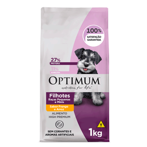 Ração Optimum para Cães Filhotes Raças Pequenas e Minis Frango e Arroz