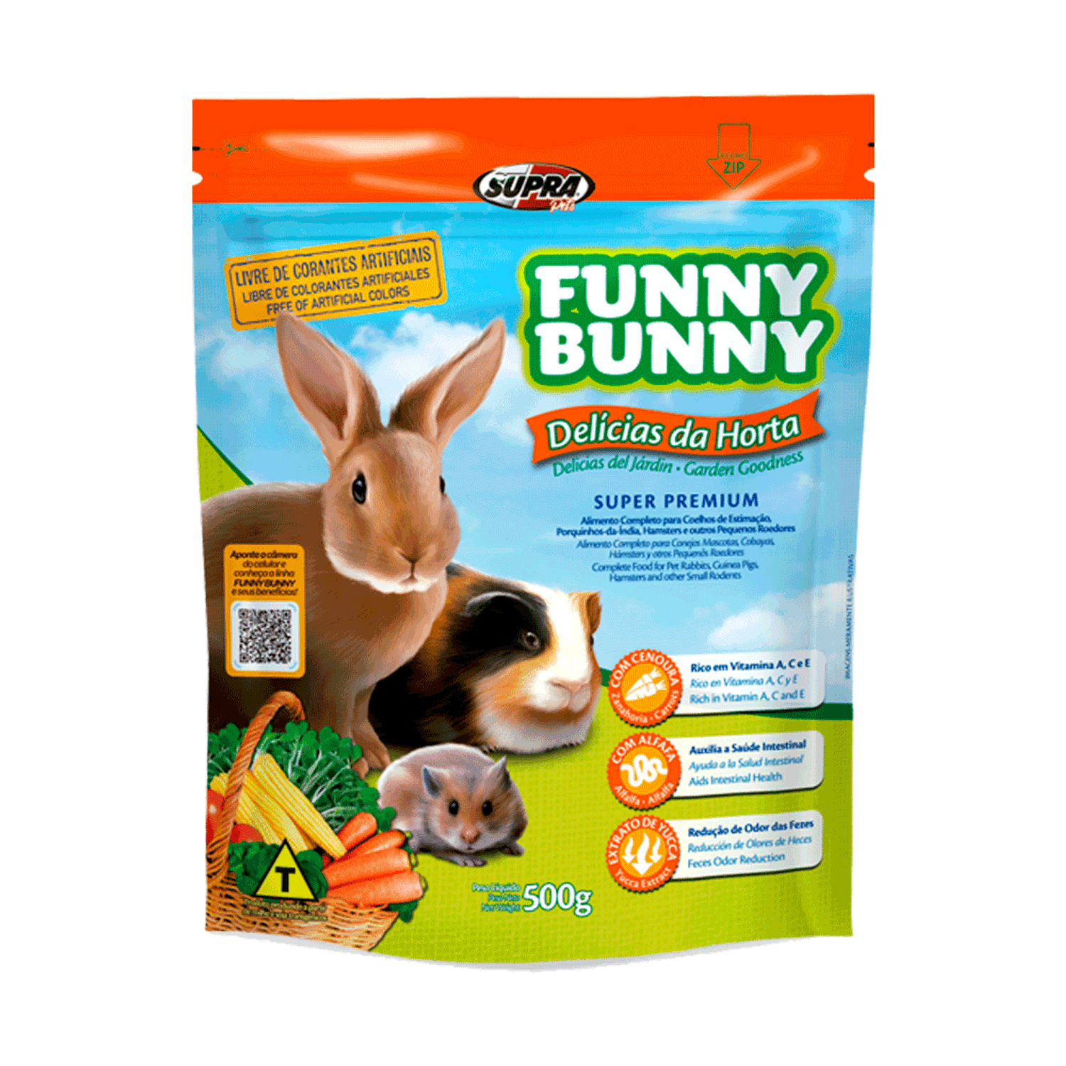 Racao-Funny-Bunny-Delicias-da-Horta-Supra-500g