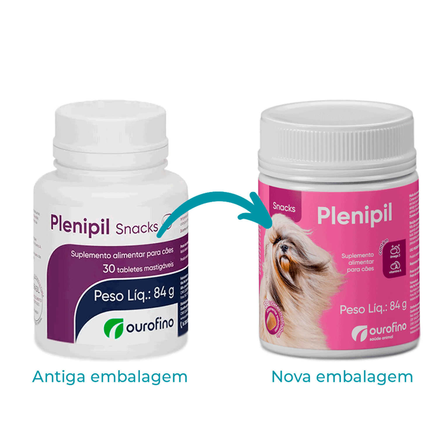 Plenipil Snacks - Suplemento Alimentar Ourofino 30 tabletes nova embalagem