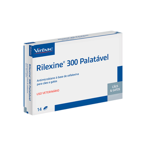 Rilexine 300mg Antimicrobiano para Cães e Gatos - 14 comprimidos
