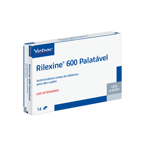 Rilexine 600mg Antimicrobiano para Cães e Gatos - 14 comprimidos