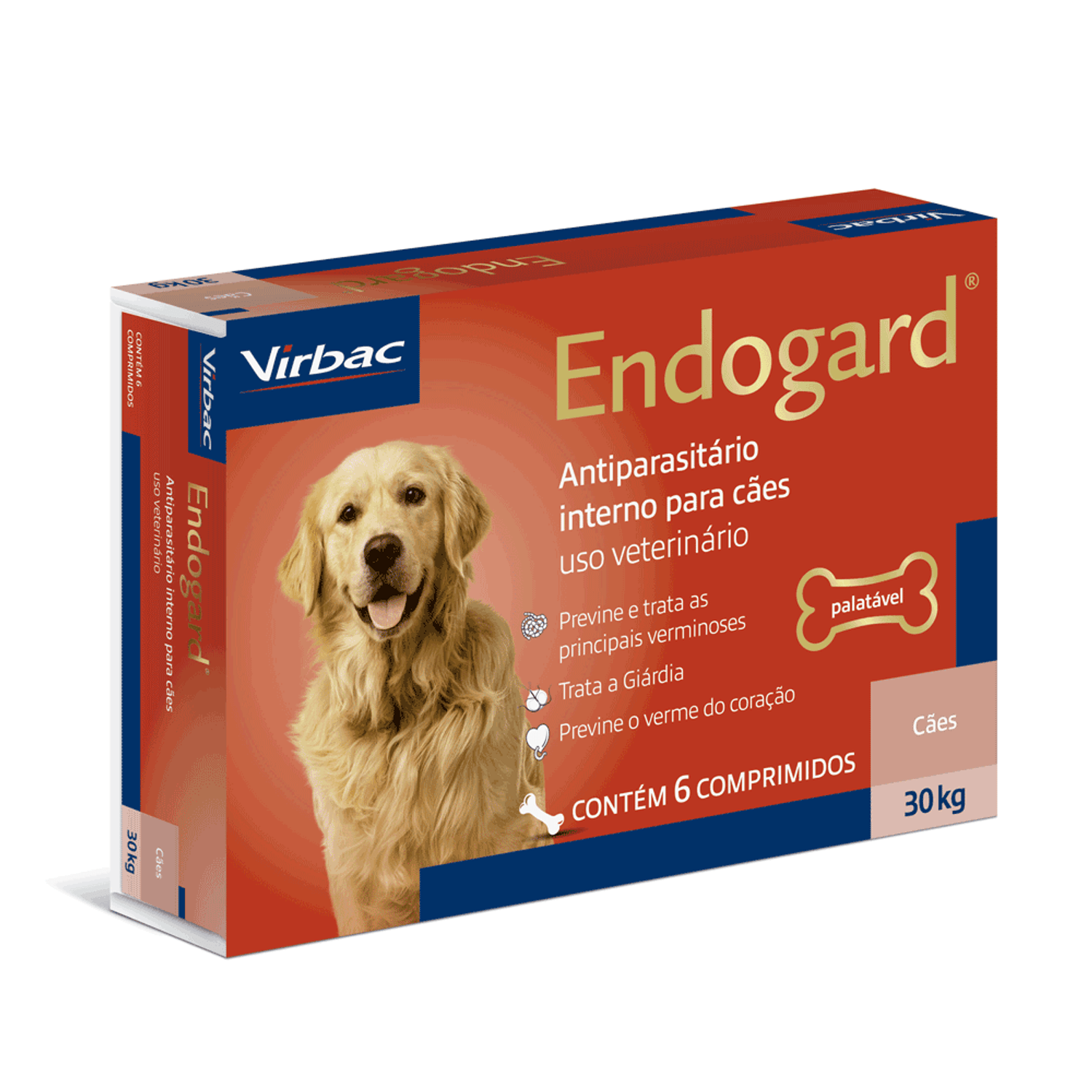 Vermífugo Endogard Cães até 30kg 6 comprimidos