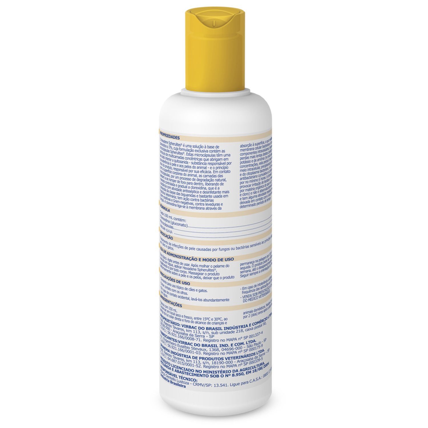 Verso do Shampoo Hexadene Spherulites 250 ml