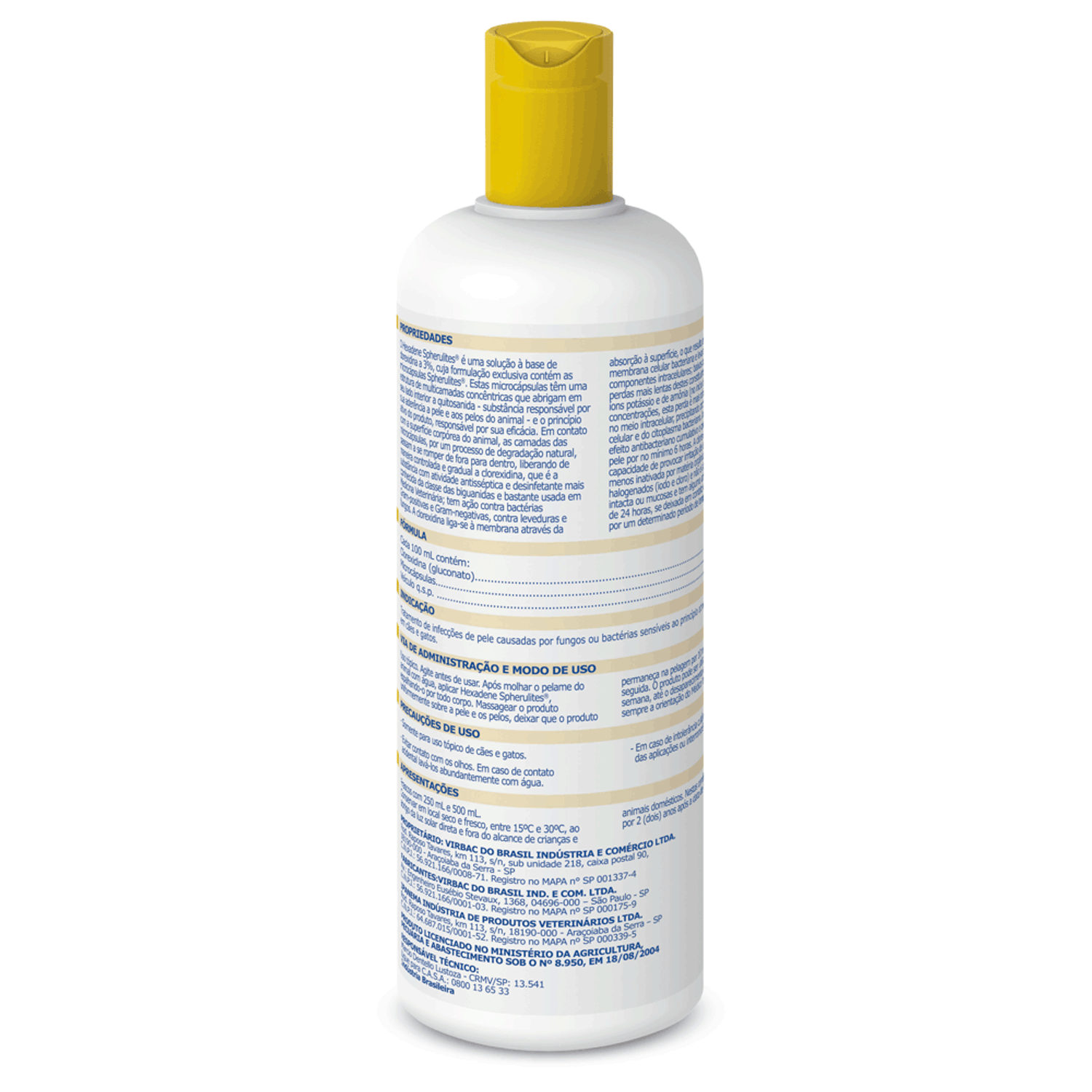 Verso do Shampoo Hexadene Spherulites 500 ml
