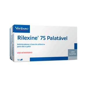 Rilexine 75mg Antimicrobiano para Cães e Gatos - 14 comprimidos
