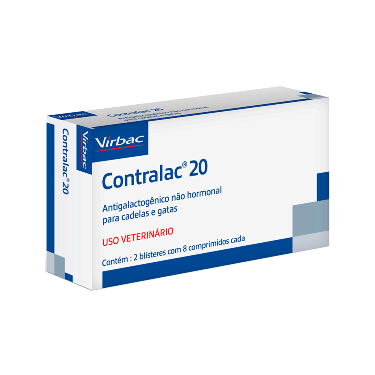 Contralac 20 Inibidor de Lactação Virbac 16 comprimidos