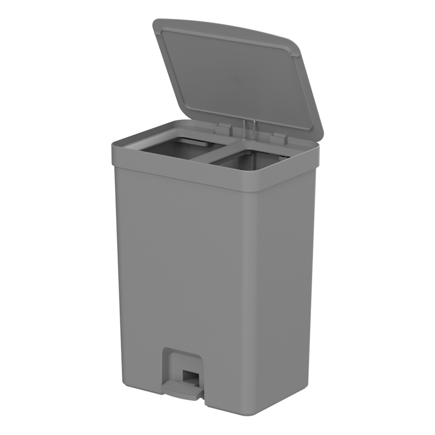 Lixeira com Pedal Trium com Duplo Compartimento Chumbo Ou Aberta