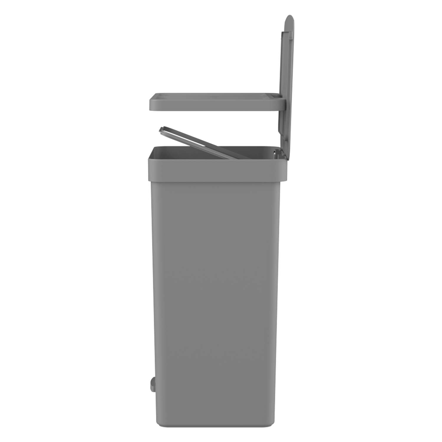 Lateral da Lixeira com Pedal Trium com Duplo Compartimento Chumbo Ou
