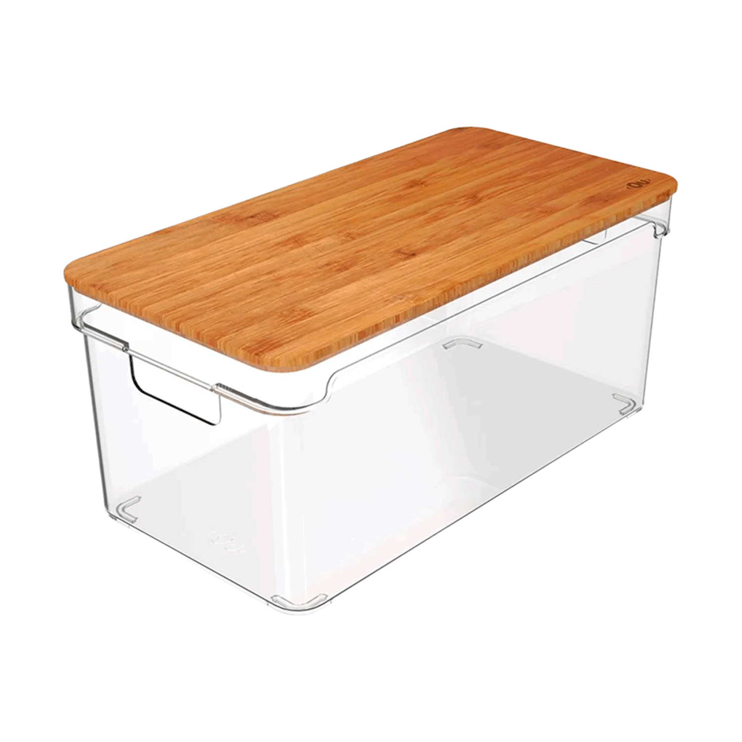 Organizador Clear com Tampa de Bambu Transparente Ou 6,3L