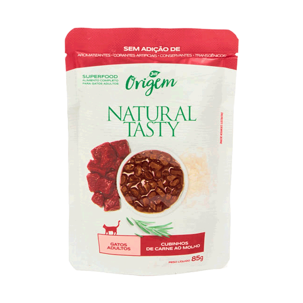 Ração Úmida Origem Natural Tasty Gatos Adultos Carne