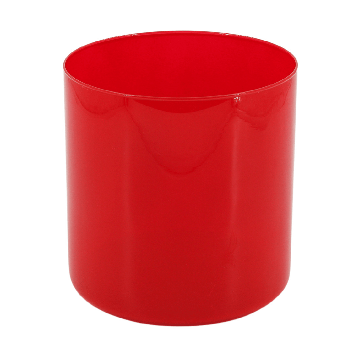 Vaso Cilindro de Vidro Ts Brasil Vermelho