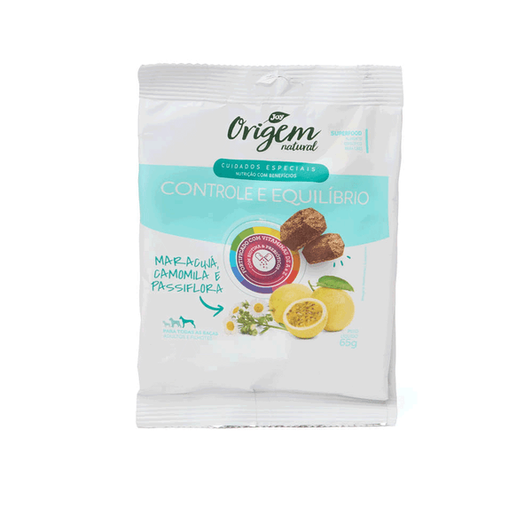 Petisco para Cães Origem Natural Cuidados Especiais Controle e Equilíbrio 65 g