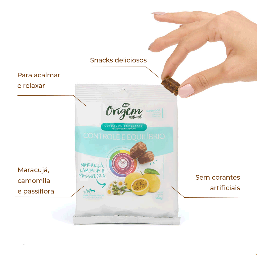 Petisco para Cães Origem Natural Cuidados Especiais Controle e Equilíbrio