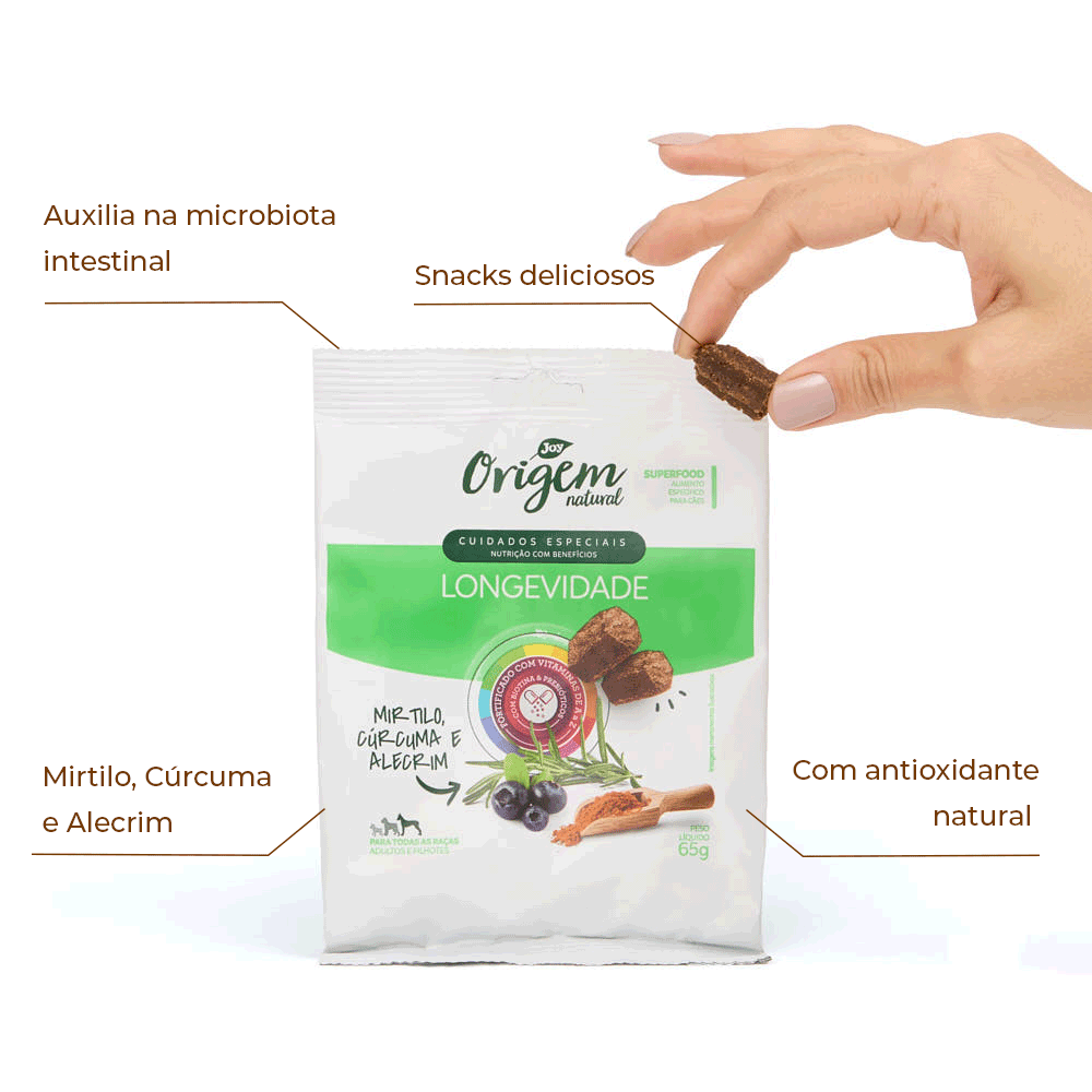 Petisco para Cães Origem Natural Cuidados Especiais Longevidade