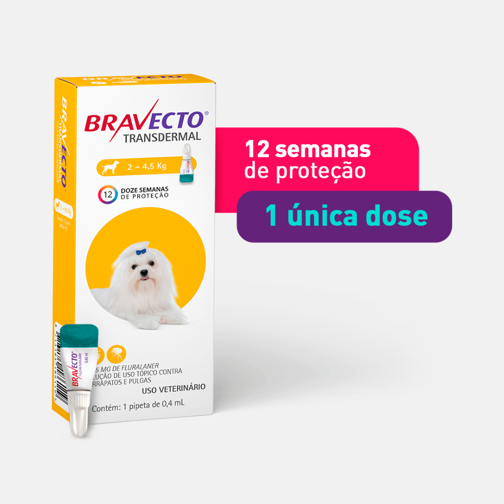 Antipulgas Bravecto Transdermal Cães 2 a 4,5 kg