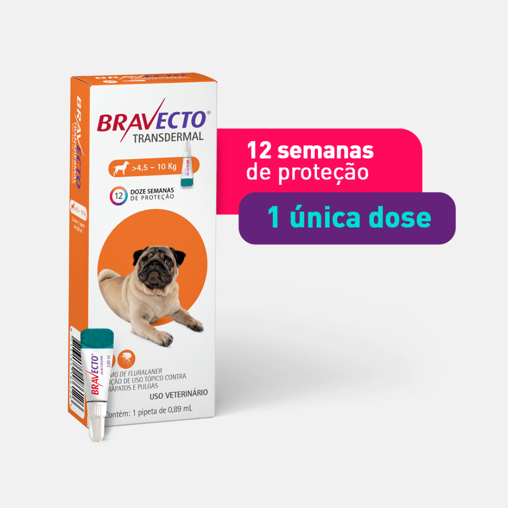 Antipulgas Bravecto Transdermal Cães 4,5 a 10kg