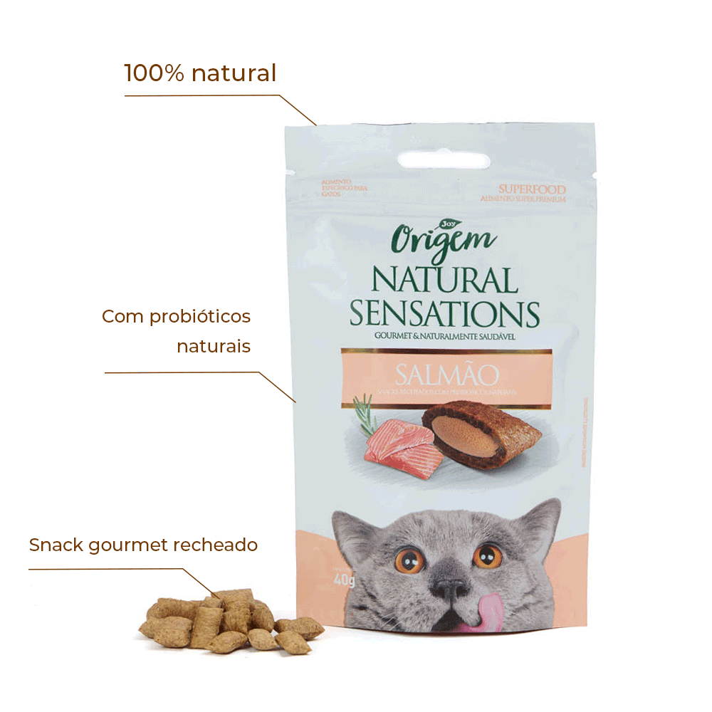 Petisco Gatos Origem Natural Sensations Salmão