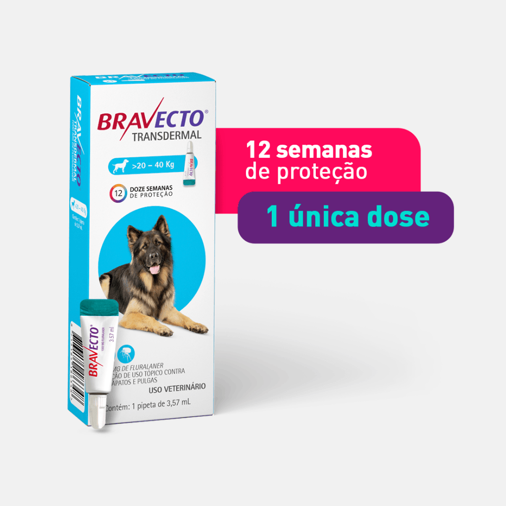 Antipulgas Bravecto Transdermal Cães 20 a 40 kg