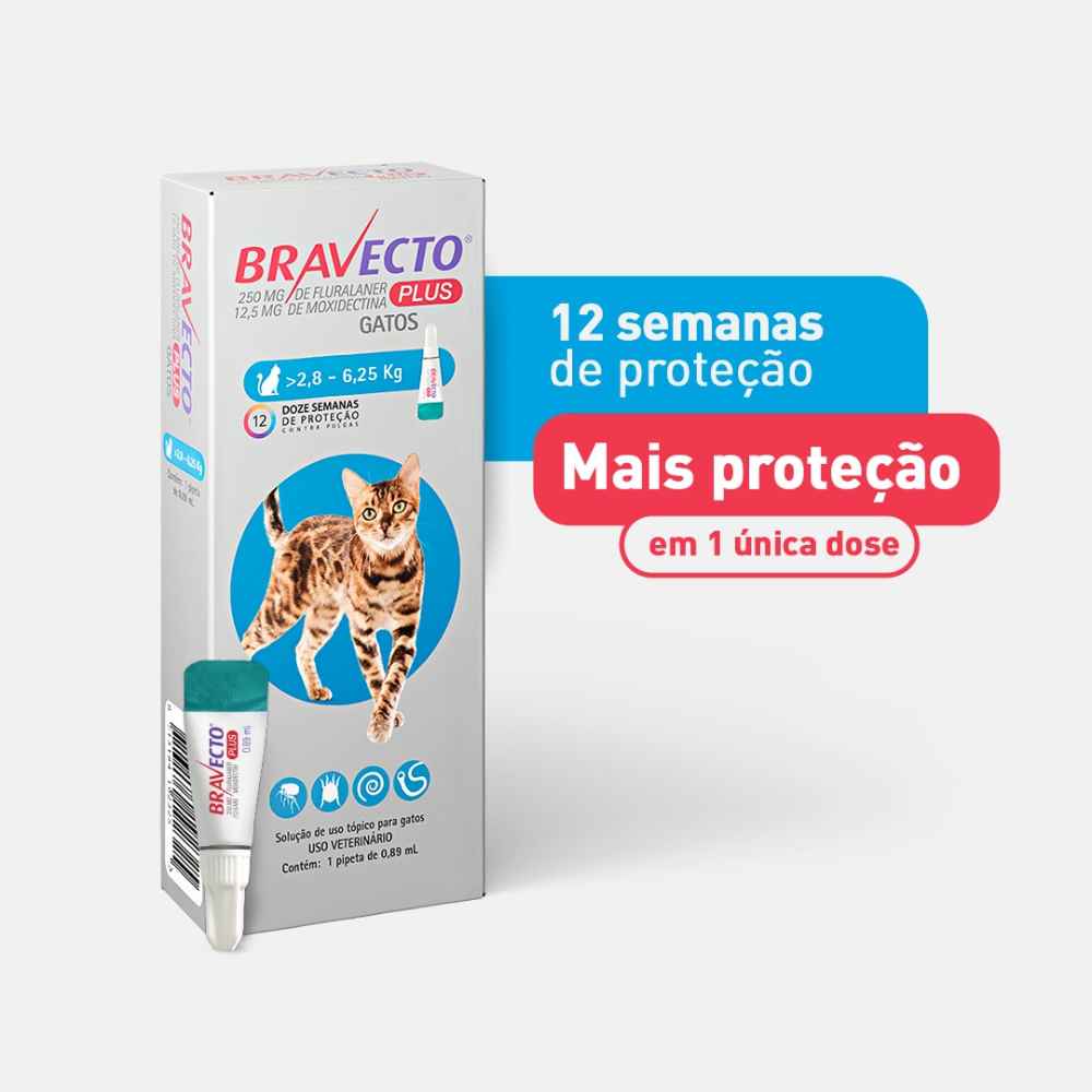 Antipulgas Bravecto Plus Gatos 2,8 a 6,25kg