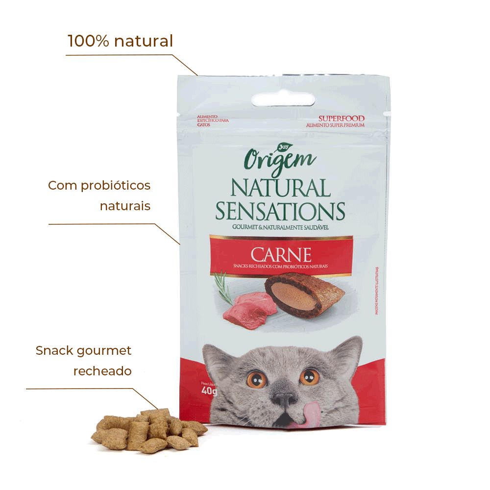 Petisco Gatos Origem Natural Sensations Carne
