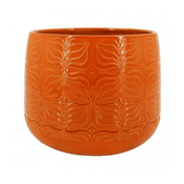 Vaso Bretagne Cerâmica Flor Ts Brasil Cognaque