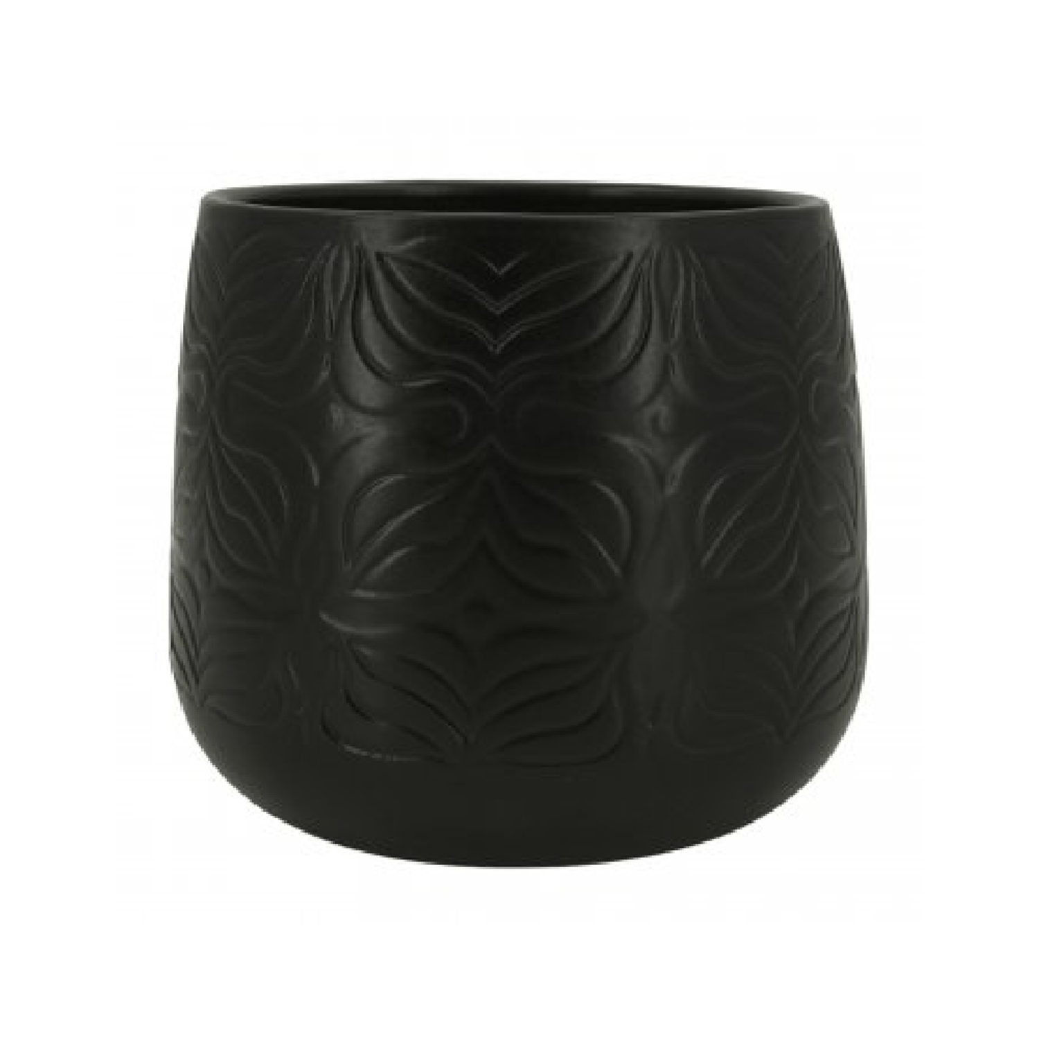 Vaso-Bretagne-Ceramica-Flor-Ts-Brasil-Preto-Fosco-15cm