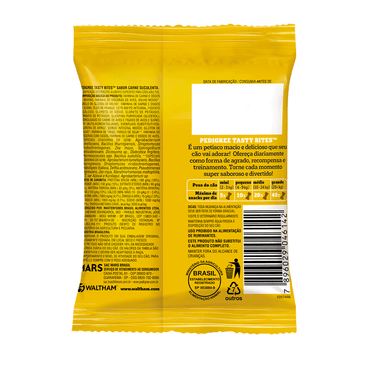 Petisco Pedigree Tasty Bites Cães Adultos Carne Suculenta verso