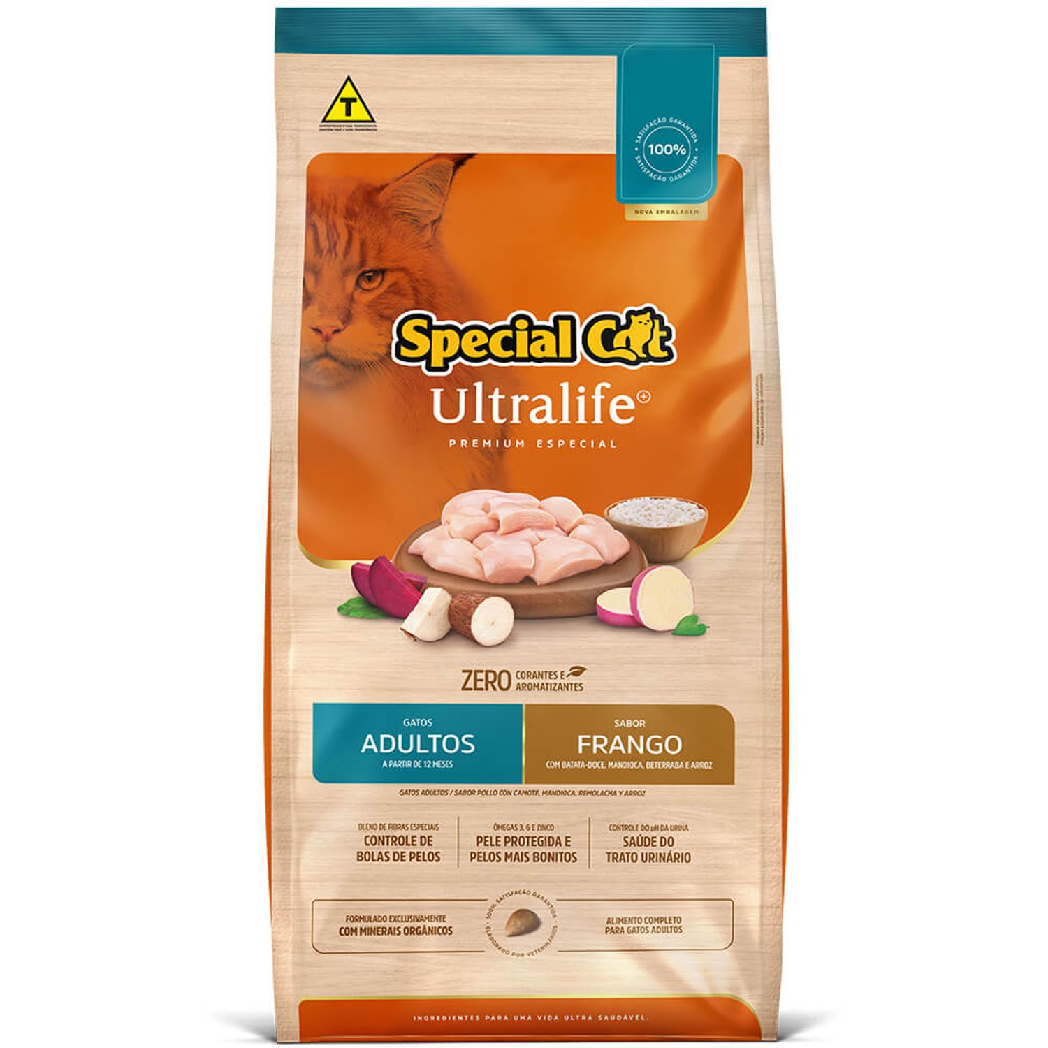 Frente da Ração Special Cat Ultralife Gatos Adultos Frango