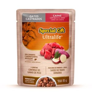 Ração Úmida Special Cat Ultralife Gatos Castrados Carne - 85 g