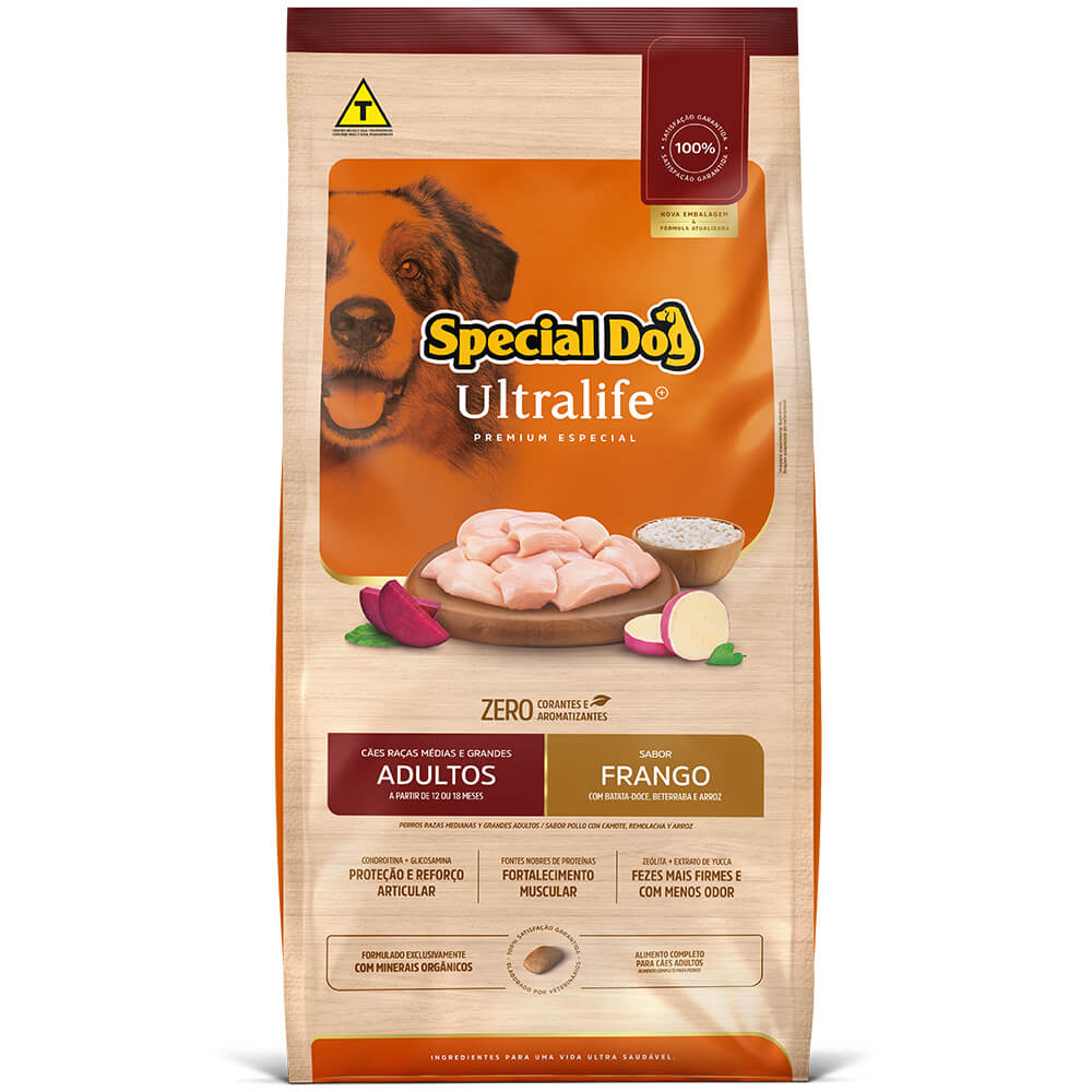 Ração Special Dog Ultralife Cães Adultos Raças Médias e Grandes Frango
