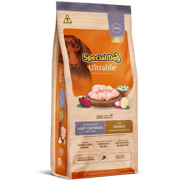 Ração Special Dog Ultralife Light Cães Castrados Raças Pequenas Frango 10,1 kg