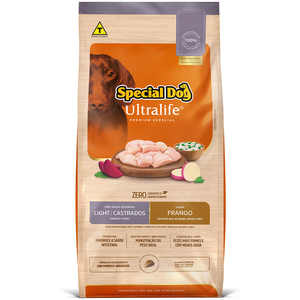 Ração Special Dog Ultralife Light Cães Castrados Raças Pequenas Frango