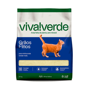 Areia Higiênica Biodegradável Milho e Mandioca Grãos Finos Viva Verde