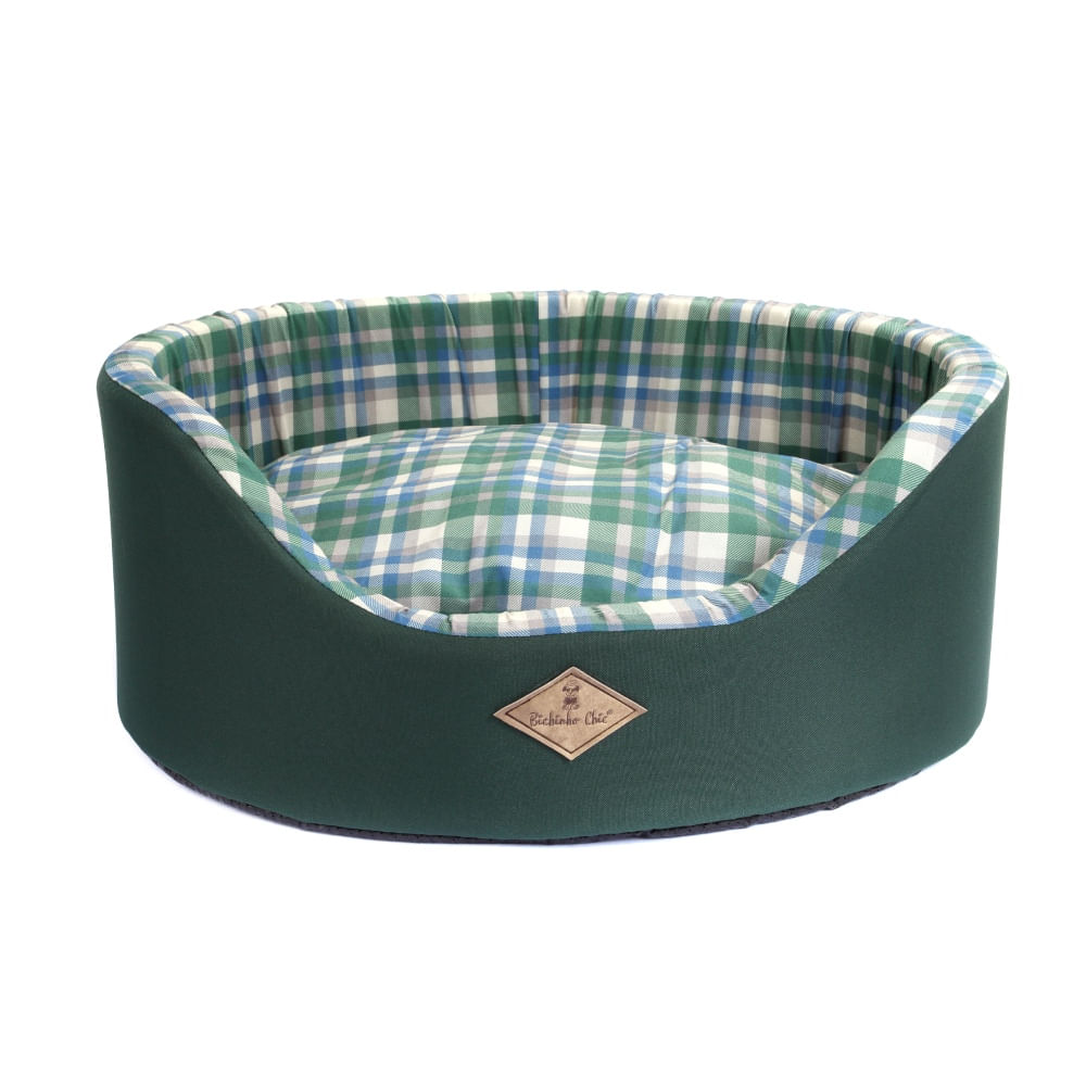 Cama Europa Xadrez Bichinho Chic Verde Musgo