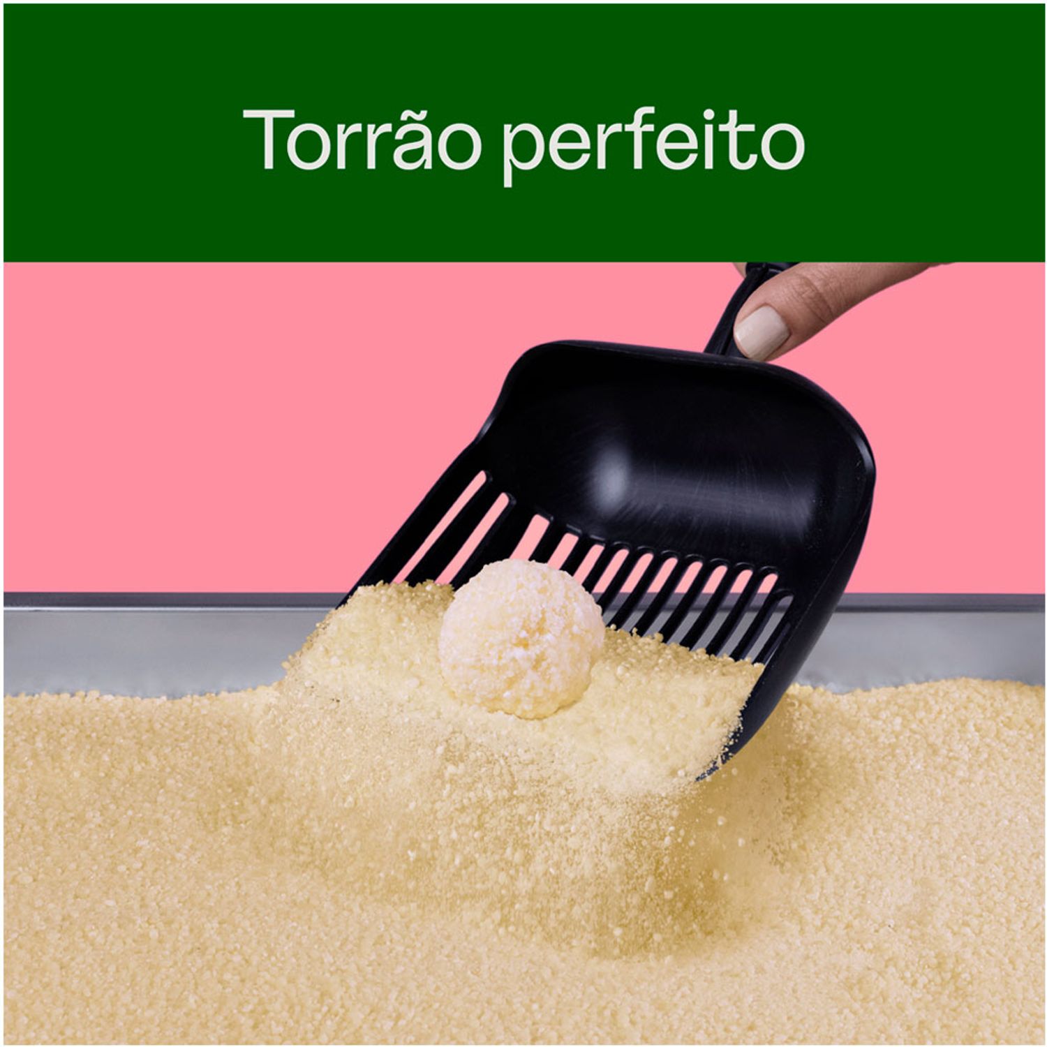 Areia Higiênica Biodegradável Grãos Mistos Viva Verde torrão