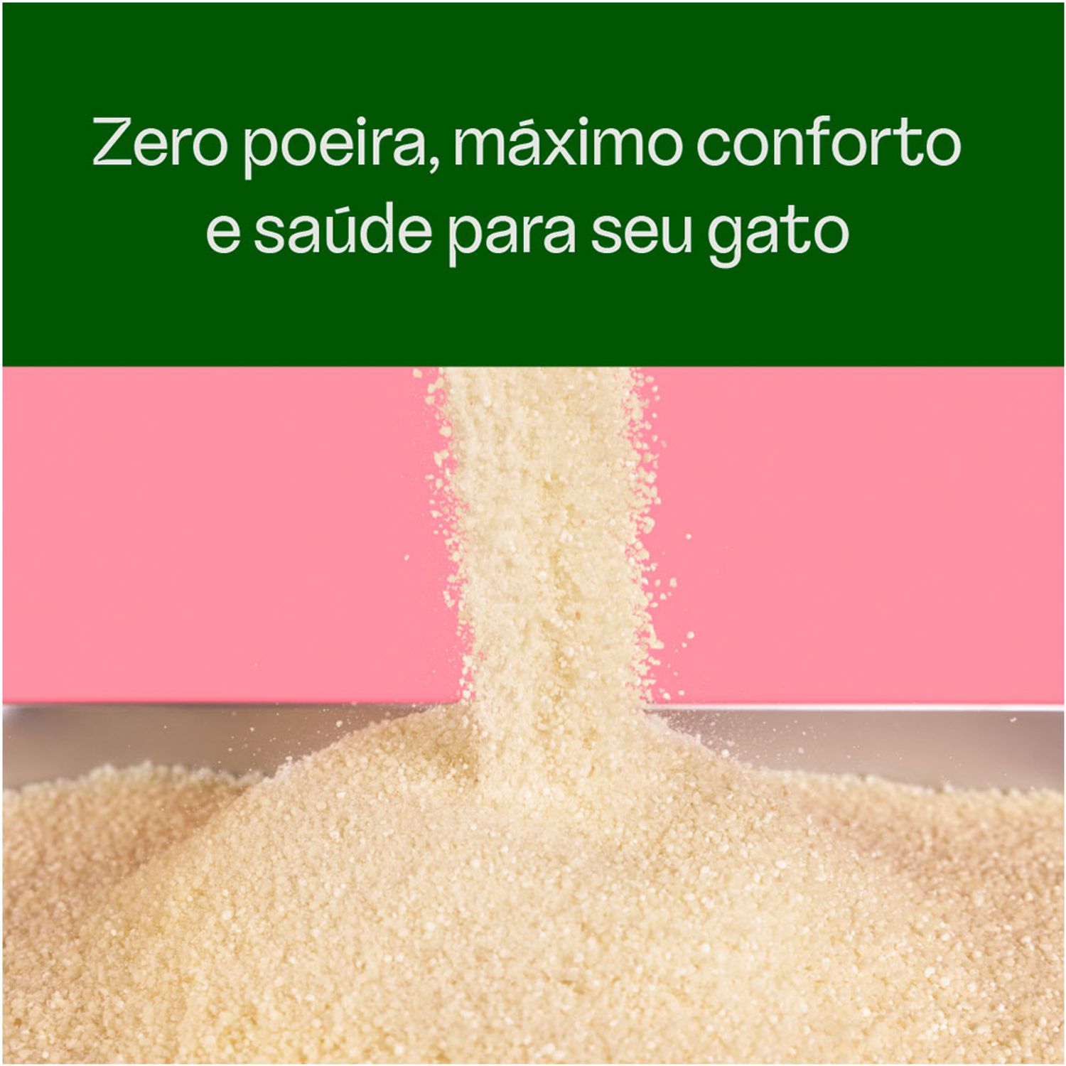 Areia Higiênica Biodegradável Grãos Mistos Viva Verde sem poeira