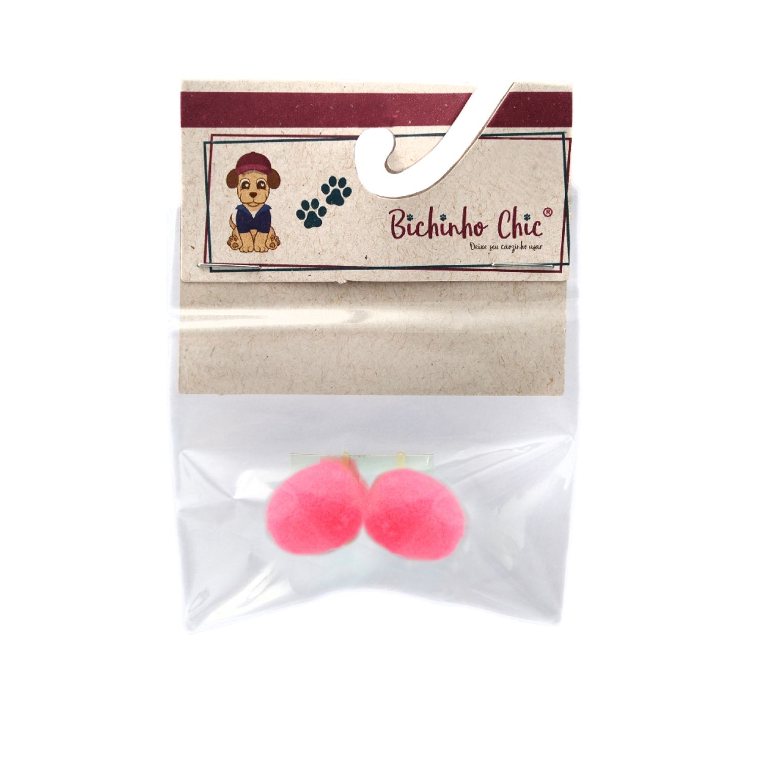 Enfeite Pom Pom para Cães Rosa